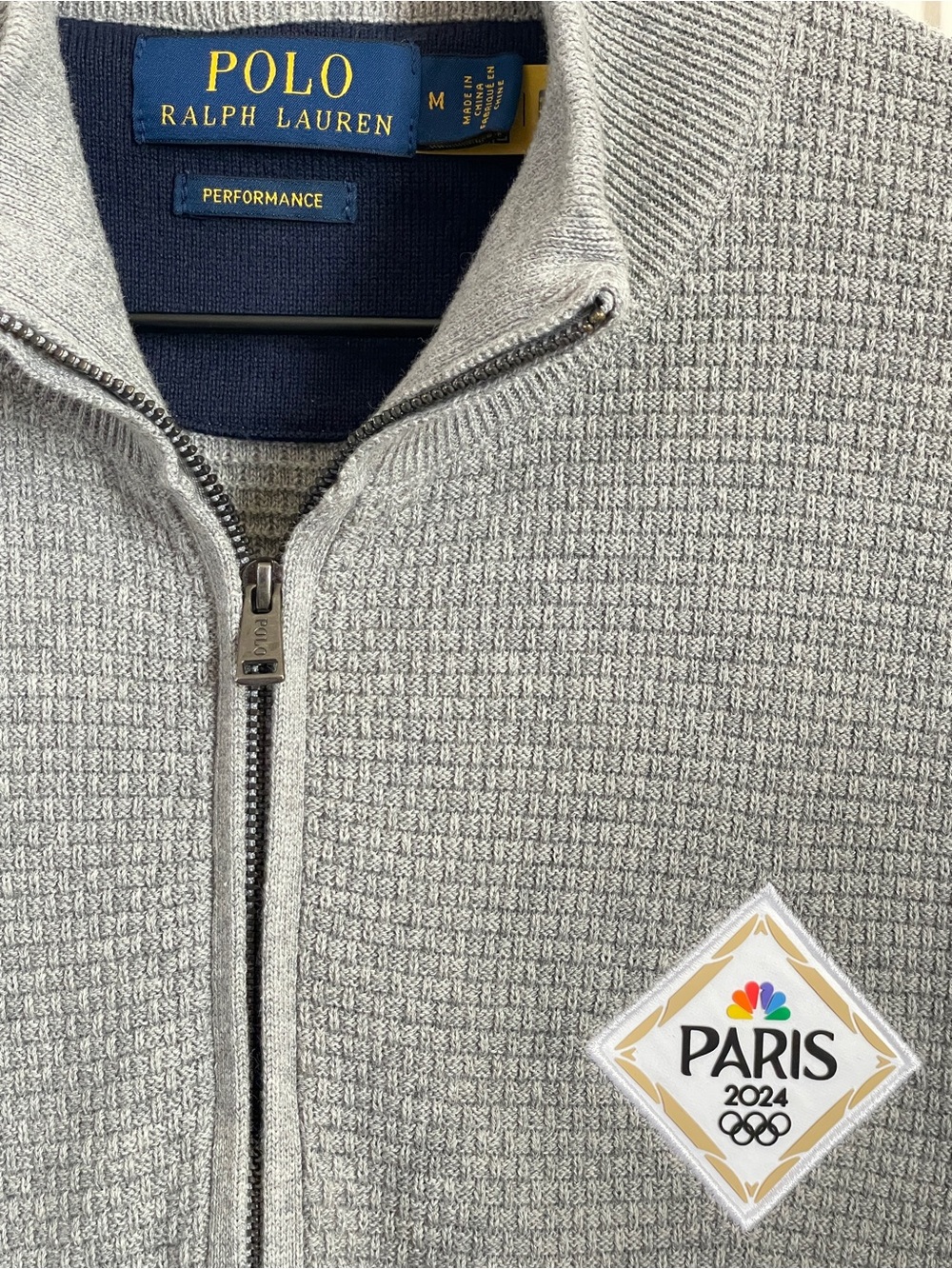 Polo Ralph Lauren Paris 2024 Olympics Quarter Zip Sweater Gray Men’s M